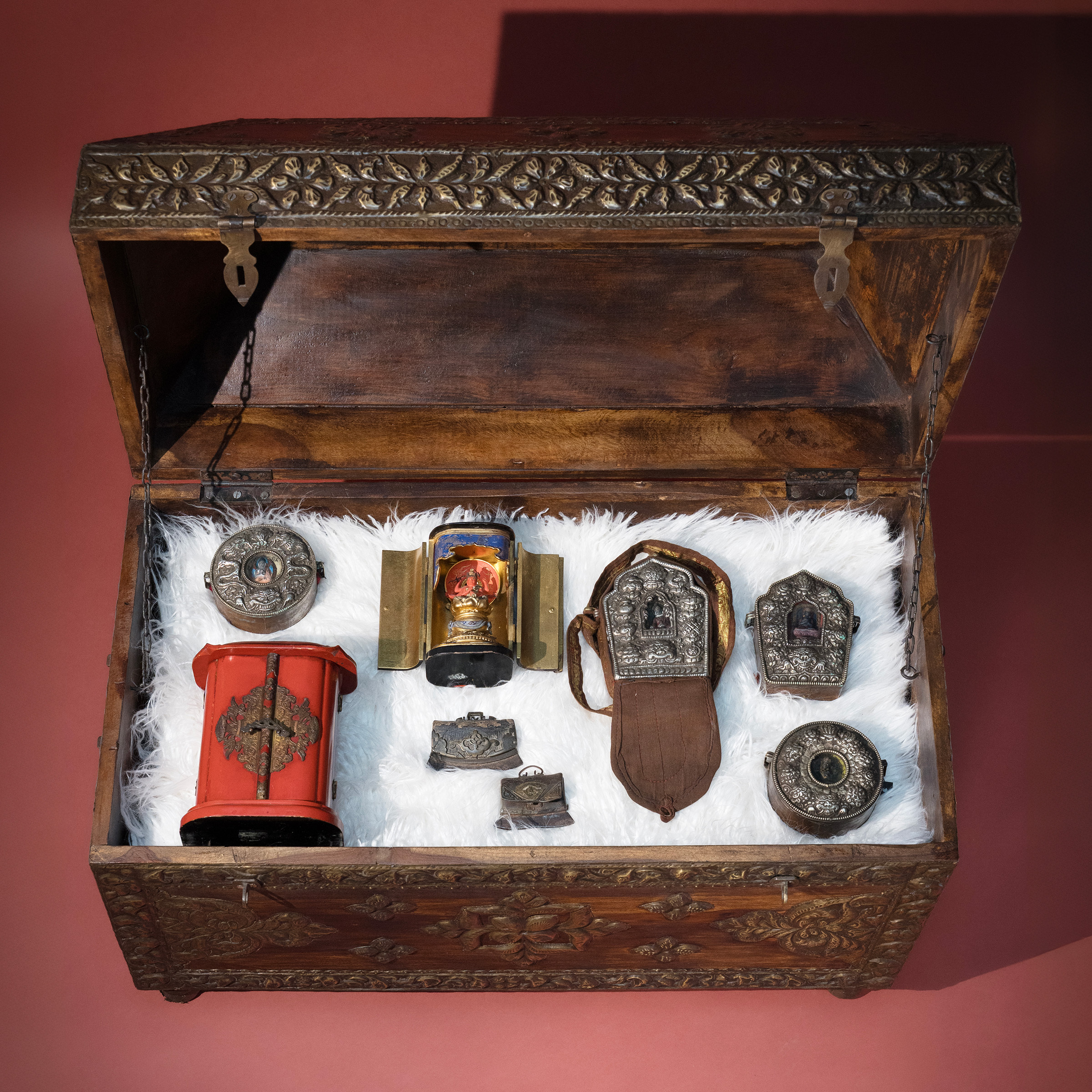 Tibetan Gau Traveling Shrine with Silk Case - Browse or Buy at 